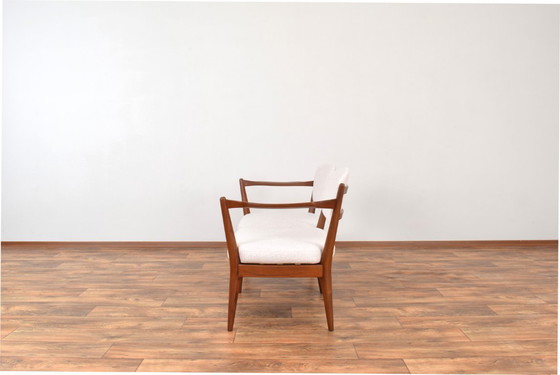 Image 1 of Noorse teakhouten bank van Fredrik A. Kayser & Adolf Relling voor Arnestad Bruk, jaren 50