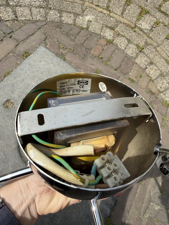 Image 1 of Vintage IKEA Aventurin T9805 plafondlamp, chroom, uitstekende staat 