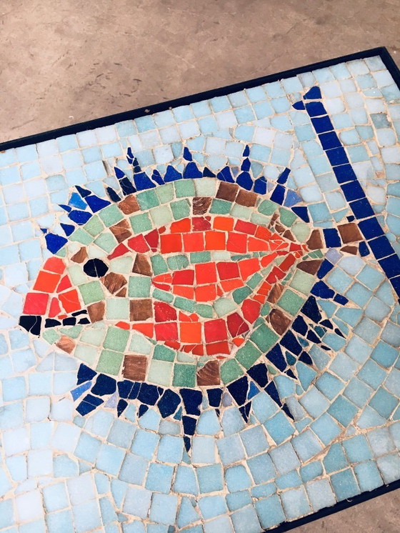 Image 1 of Tavolino laterale vintage con piastrelle a mosaico, Belgio anni '60