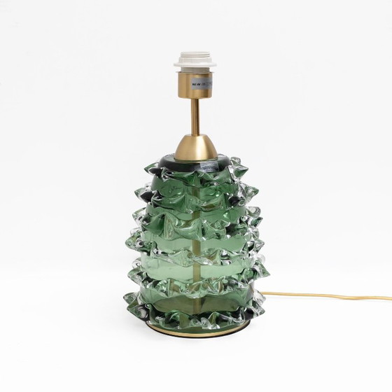 Pair Of Green Rostrato Murano Glass Table Lamps (photo 2 of 6)