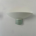 Pair of post-modernist sconces, white metal and glass, France 1980