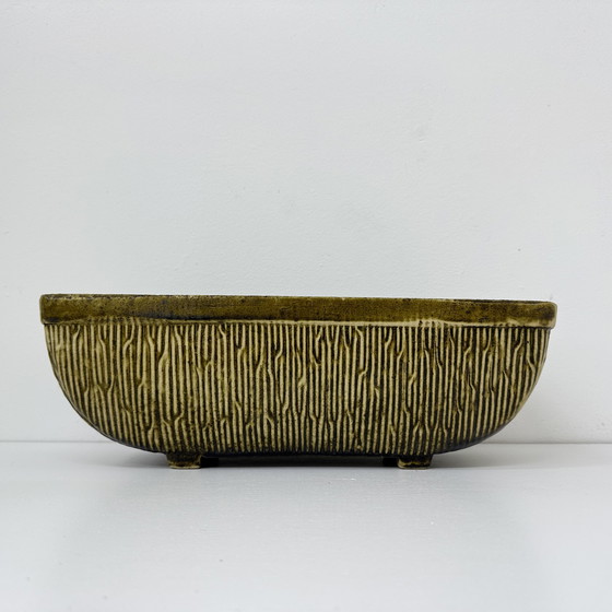 Image 1 of Vintage Green Ceramic Flower Pot, 1970s