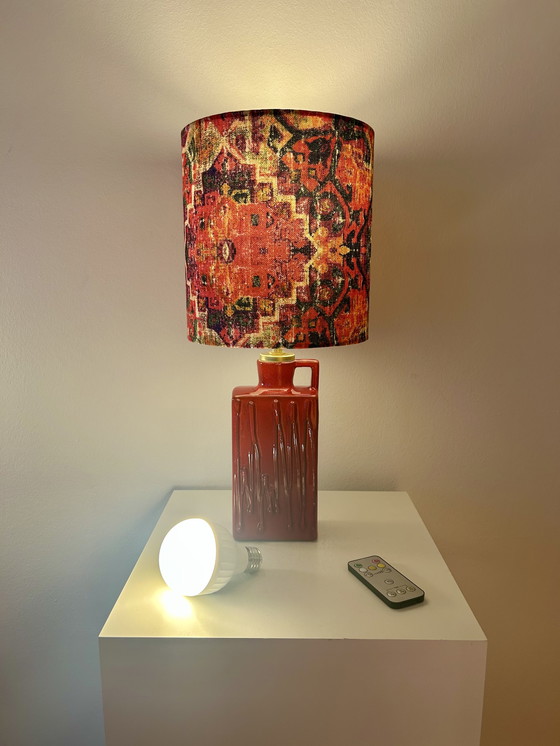 Image 1 of Moderne draadloze tafellamp - gemaakt van een vaas uit de jaren 70 - West-Duits aardewerk