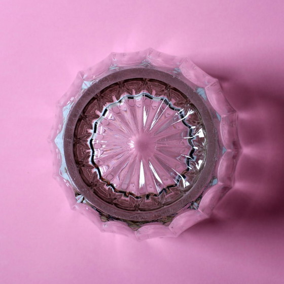 Image 1 of Large Vintage Sunflower Glass Vase: Bohemia Glass, Czech Republic, 1960s