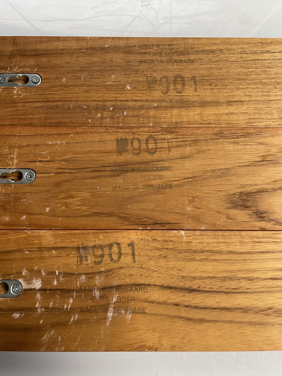 Image 1 of Vintage Teak Wall Coat Rack With Hangers, Aksel Kjersgaard For Odder Mobler, Denmark 1960'S