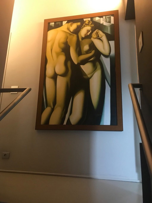 Adam und Eva von Tamara de Lempicka. Replik auf Leinwand