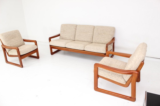 Image 1 of Come nuovo! Divano Holstebro di design danese di metà secolo, in teak massello, lana vergine di prima qualità, condizioni da esp