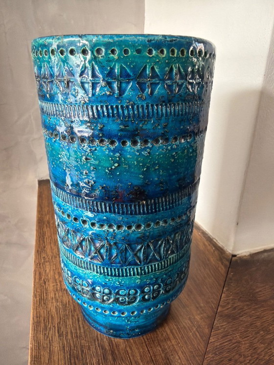 Image 1 of Vintage Bitossi Rimini vase sea blue