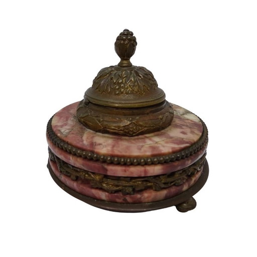 Napoleon III inkwell, marble and bronze, 19th century – France