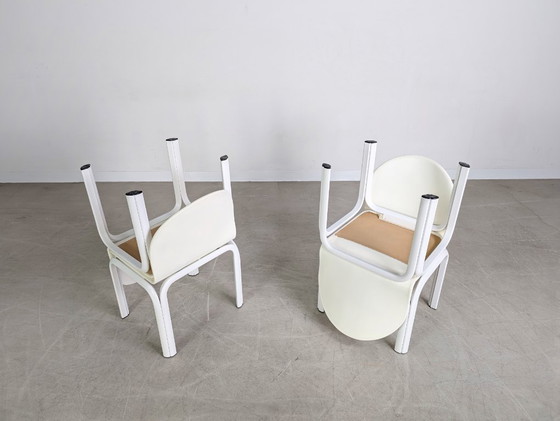 Image 1 of Originele 4-delige set Knoll Orsay stoelen Gae Aulenti stoel lederdesign