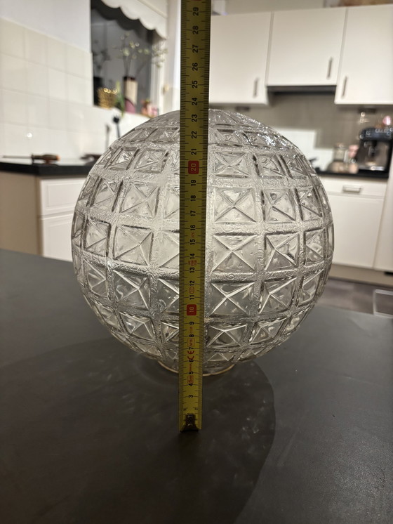 Image 1 of Vintage Glazen Bol Lampenkap 25cm (Met Poot)