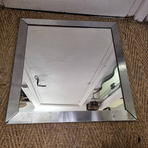 Miroir carré alu de 1980 (50X50cm)