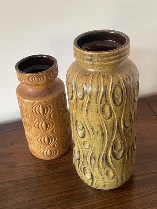 1970 Midcentury Vintage West-Duitse Scheurich Vazen