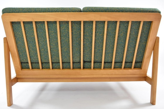 Image 1 of Mottled green BZ sofa