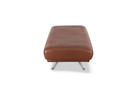 Image 1 of Pouf originale Rolf Benz in pelle marrone, poggiapiedi di design.