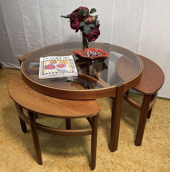 Image 1 of Tavolino da caffè Trinity in teak, stile retrò vintage di metà secolo, di Nathan, del 1960.