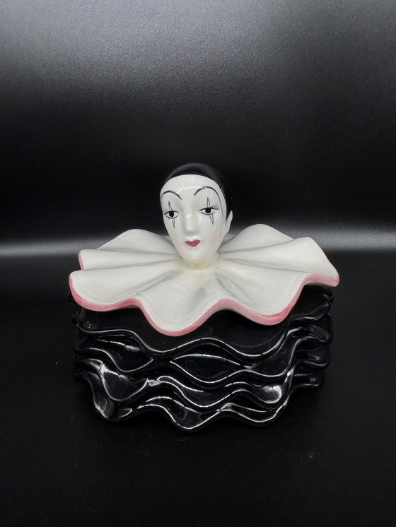 Image 1 of Pierrot earthenware box, 1980s