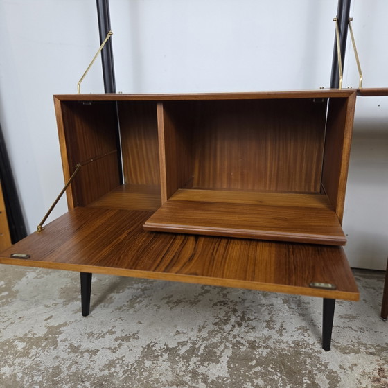 Image 1 of Louis van Teeffelen, libreria Wébé a parete in teak vintage anni '60