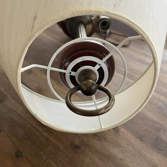 Set di 2 lampade vintage, Lampade da tavolo, Tessile, Legno, Beige (foto 9 di 15)