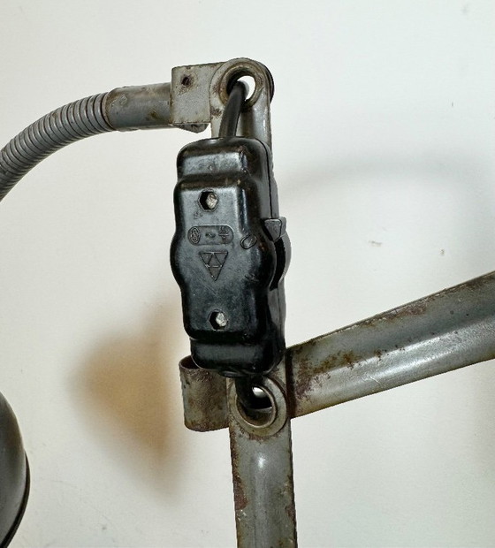 Image 1 of Graue industrielle Scherenwandleuchte von Elektroinstala, 1960er Jahre