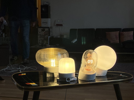 4 lampade in ceramica di metà secolo