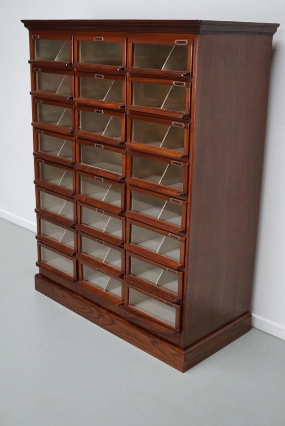 Image 1 of Vintage Dutch oak/mahogany haberdashery cabinet, 1930s