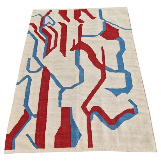 Tapis en laine inspiré de l'œuvre sans titre de Willem de Kooning (1984) | Tissé à la main, style moderne (photo 10 of 10)