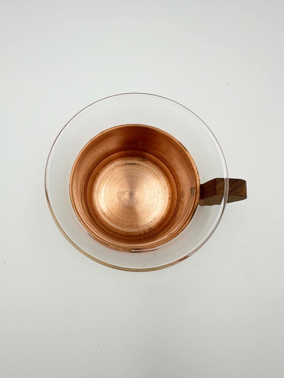 Image 1 of Service à thé en cuivre et teck