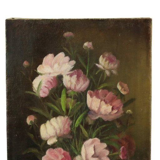 Nature morte aux fleurs roses