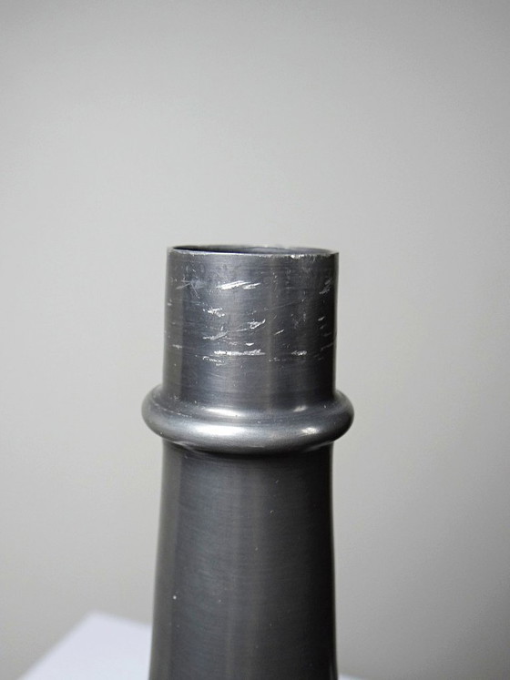 Image 1 of Decoratieve fles, tin, Italië, Peltro, versierd met een leeuwenkop, jaren 1960-1980