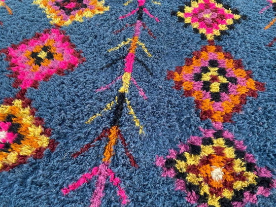Berber vloerkleed 3x2M Dikke wol diepblauw & veelkleurige Berber patronen – Vloerkleden en tapijten, Katoen (photo 4 of 8)