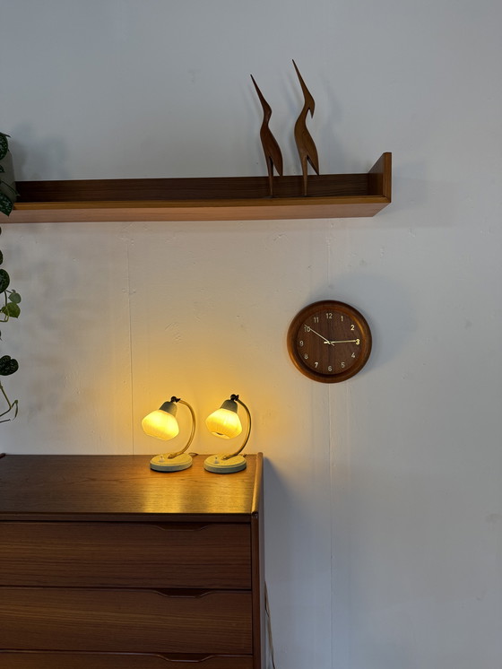 Image 1 of Set van 2 vintage Art Deco tafellampjes ‘60