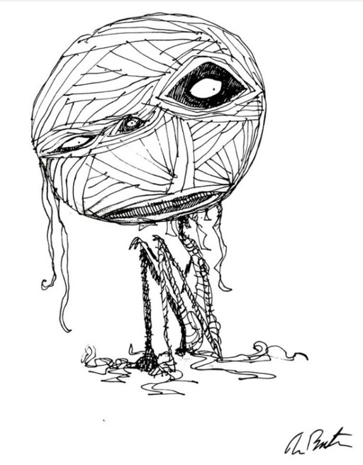 TIM BURTON - Oyster Boy (1958) - Officiële gesigneerde gelimiteerde print -20X30cm