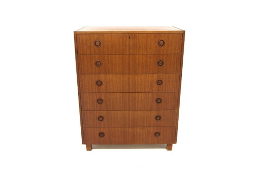 Skandinavische „Tallboy“-Kommode aus Teakholz, Schweden, 1960