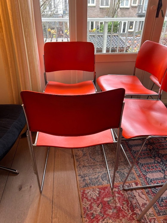 Image 1 of 6 vintage 40/4 chairs by David Rowland (1964)