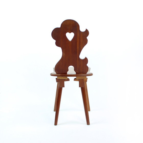 Image 1 of Folk Style Dining Chair In Wood, Czechoslovakia 1973