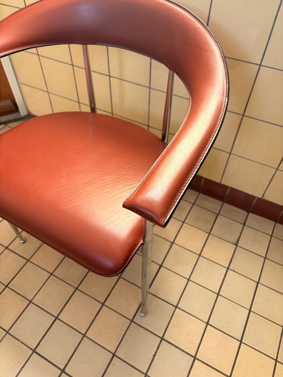 4 poltrone Fasem P40 – Sedie da pranzo, Leather, Metal (photo 7 of 9)