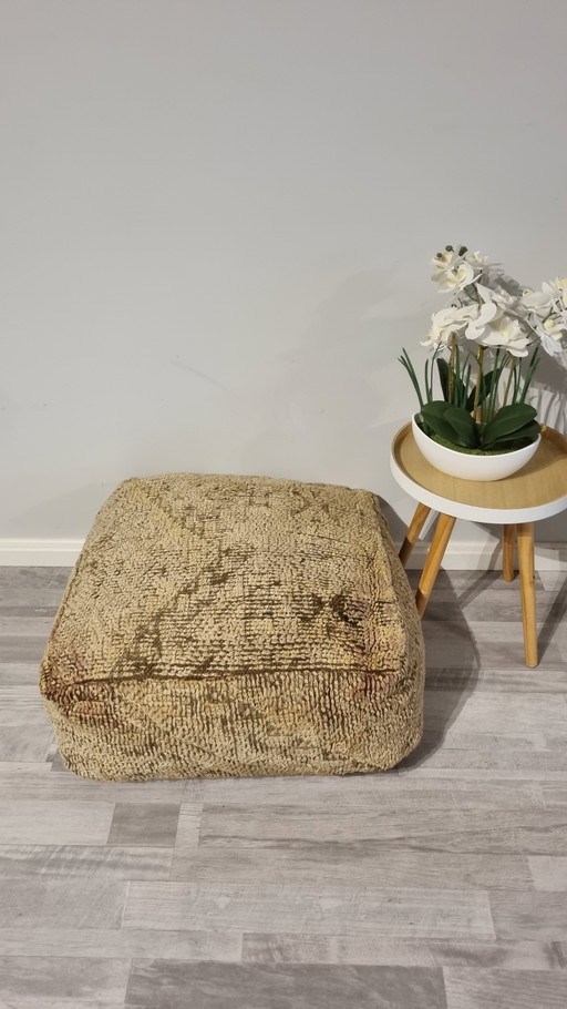 Pouf berbère vintage, coussin marocain