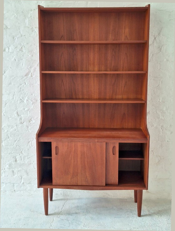Libreria danese in teak Johannes Sorth attrib., anni '60, Librerie, Legno, Marrone (foto 2 di 5)