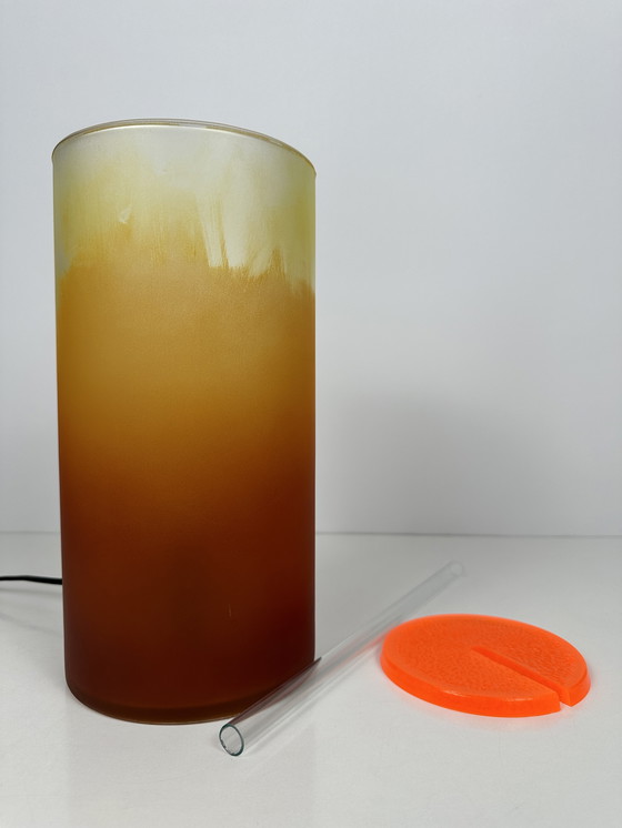 Image 1 of Vintage XL ‘Tequila Sunrise’ lamp - glas