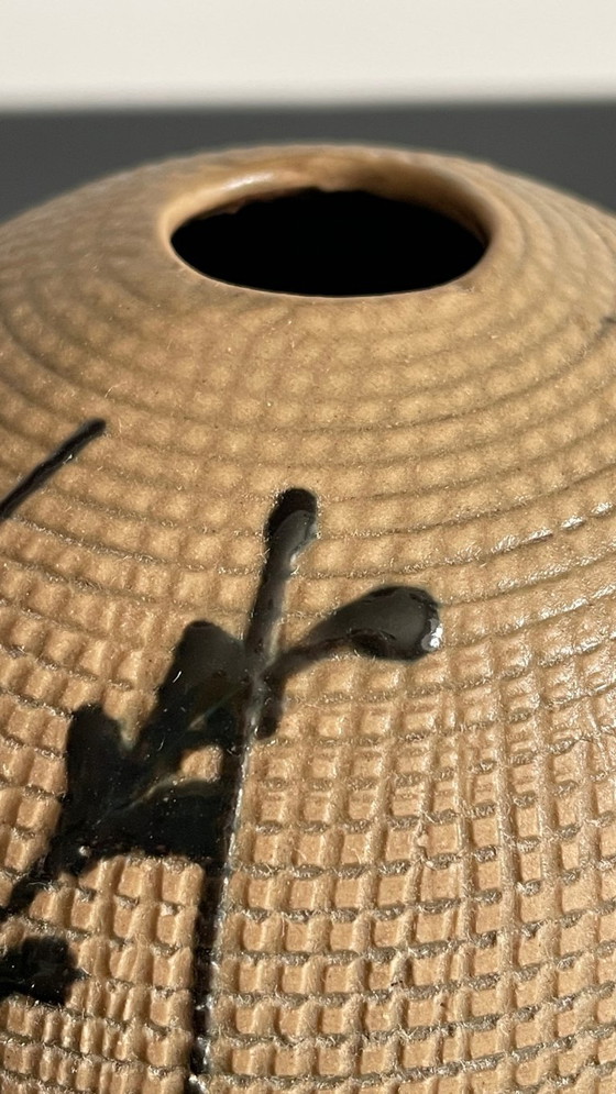 Image 1 of Vintage Japanese-inspired handcrafted stoneware vase