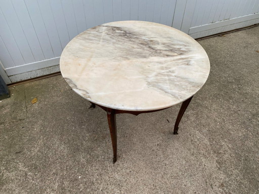 Louis XV style round marble coffee table