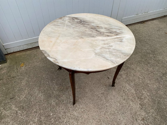 Image 1 of Louis XV style round marble coffee table