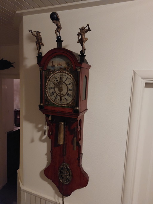 Antike friesische Standuhr, wunderschöne Handwerkskunst – klokken, Wood (photo 2 of 8)