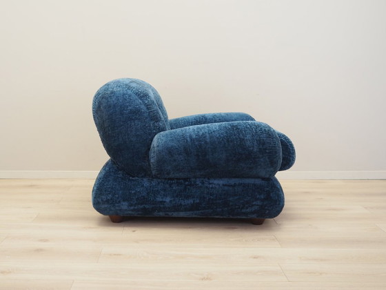 Image 1 of Blauwe fauteuil, Italiaans ontwerp, jaren 1970, productie: Italië