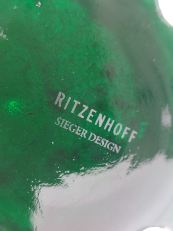 Image 1 of Vase sculptural vert vintage Ritzenhoff, design Dieter Sieger, style Memphis