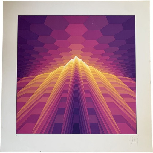 Alte Lithographie von Yvaral, 1978