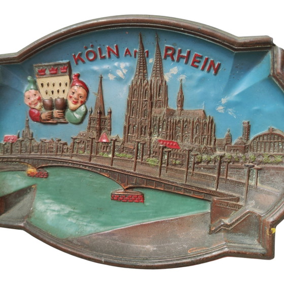 Image 1 of Keulen aan de Rijn / Vintage koperen bord