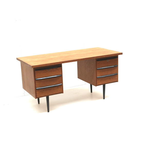 Image 1 of Vintage desk with six drawers on elegant legs