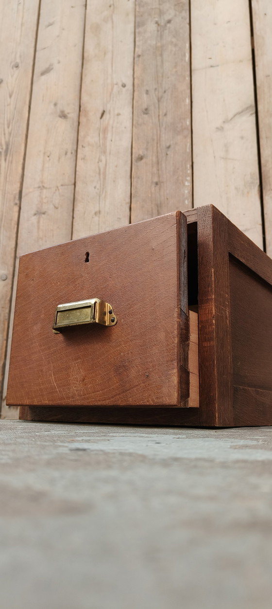 Image 1 of Mobile schedario da scrivania vintage in legno anni '20 New Objectivity